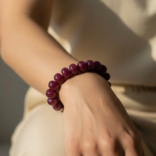 Natural Ruby Bracelet | Smooth 11mm Rondelle Beads 21 Pcs 236.90 Carats | Rich Crimson Red VVS Clarity | Unisex Gift