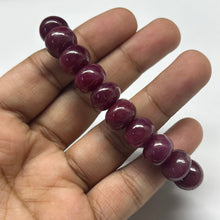 Natural Ruby Bracelet | Smooth 11mm Rondelle Beads 21 Pcs 236.90 Carats | Rich Crimson Red VVS Clarity | Unisex Gift