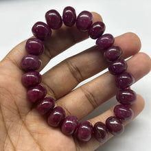 Natural Ruby Bracelet | Smooth 11mm Rondelle Beads 21 Pcs 236.90 Carats | Rich Crimson Red VVS Clarity | Unisex Gift