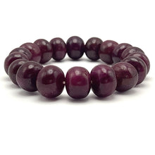 Natural Ruby Bracelet | Smooth 12-13mm Rondelle Beads 18 Pcs 282.30 Carats | Rich Scarlet Red VVS Clarity | Stretchable