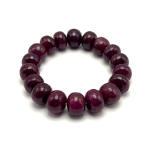 Natural Ruby Bracelet | Smooth 12-13mm Rondelle Beads 18 Pcs 282.30 Carats | Rich Scarlet Red VVS Clarity | Stretchable