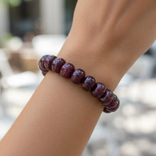 Natural Ruby Bracelet | Smooth 12-13mm Rondelle Beads 18 Pcs 282.30 Carats | Rich Scarlet Red VVS Clarity | Stretchable