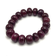 Natural Ruby Bracelet | Smooth 12-13mm Rondelle Beads 18 Pcs 282.30 Carats | Rich Scarlet Red VVS Clarity | Stretchable