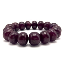Natural Ruby Bracelet | Smooth 12-14mm Rondelle Beads 17 Pcs 345.20 Carats | Deep Scarlet Red VVS Clarity | Beaded