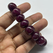 Natural Ruby Bracelet | Smooth 12-14mm Rondelle Beads 17 Pcs 345.20 Carats | Deep Scarlet Red VVS Clarity | Beaded
