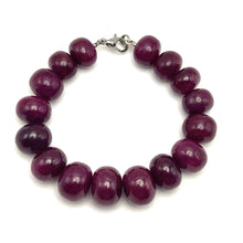 Natural Ruby Bracelet | Smooth 12–15mm Rondelle Beads 16 Pcs 305.25 Carats | Burgundy Red VS Clarity | 7 Inch Elegant