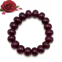 Natural Ruby Bracelet | Smooth 13-15mm Rondelle Beads 18 Pcs 364.80 Carats | Crimson Red VVS Clarity | Birthstone