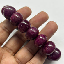 Natural Ruby Bracelet | Smooth 15–16mm Rondelle Beads 15 Pcs 448.50 Carats | Scarlet Red VVS Clarity | Fine Gemstone