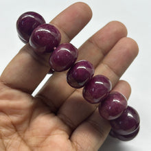 Natural Ruby Bracelet | Smooth 15–16mm Rondelle Beads 16 Pcs 486.30 Carats | Crimson Red VVS Clarity | Precious