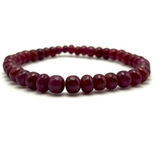 Natural Ruby Bracelet | Smooth 4-7mm Rondelle Beads 39 Pcs 64 Carats | Rich Burgundy Red VVS Clarity | Unisex Gemstone