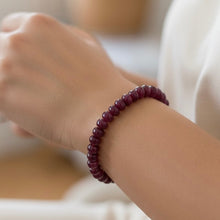 Natural Ruby Bracelet | Smooth 4-7mm Rondelle Beads 39 Pcs 64 Carats | Rich Burgundy Red VVS Clarity | Unisex Gemstone