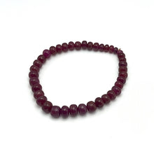 Natural Ruby Bracelet | Smooth 4-7mm Rondelle Beads 39 Pcs 64 Carats | Rich Burgundy Red VVS Clarity | Unisex Gemstone