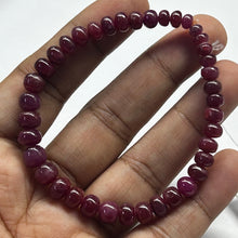 Natural Ruby Bracelet | Smooth 4-7mm Rondelle Beads 39 Pcs 64 Carats | Rich Burgundy Red VVS Clarity | Unisex Gemstone