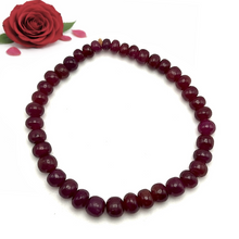 Natural Ruby Bracelet | Smooth 4-7mm Rondelle Beads 39 Pcs 64 Carats | Rich Burgundy Red VVS Clarity | Unisex Gemstone