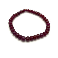 Natural Ruby Bracelet | Smooth 4-7mm Rondelle Beads 39 Pcs 64 Carats | Rich Burgundy Red VVS Clarity | Unisex Gemstone