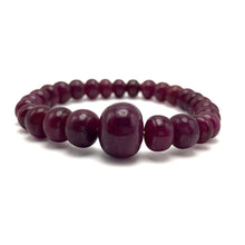 Natural Ruby Bracelet | Smooth 7–15mm Rondelle Beads 27 Pcs 157.80 Carats | Burgundy Red VVS Clarity | Adjustable