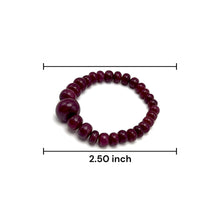 Natural Ruby Bracelet | Smooth 7–15mm Rondelle Beads 27 Pcs 157.80 Carats | Burgundy Red VVS Clarity | Adjustable