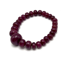 Natural Ruby Bracelet | Smooth 7–15mm Rondelle Beads 27 Pcs 157.80 Carats | Burgundy Red VVS Clarity | Adjustable