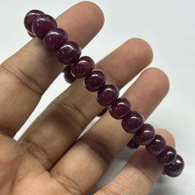 Natural Ruby Bracelet | Smooth 7–9mm Rondelle Beads 28 Pcs 140.95 Carats | Rich Crimson Red VVS Clarity | High-Clarity