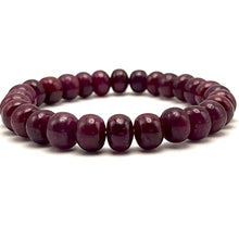 Natural Ruby Bracelet | Smooth 7–9mm Rondelle Beads 28 Pcs 140.95 Carats | Rich Crimson Red VVS Clarity | High-Clarity
