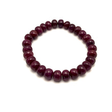 Natural Ruby Bracelet | Smooth 7–9mm Rondelle Beads 28 Pcs 140.95 Carats | Rich Crimson Red VVS Clarity | High-Clarity