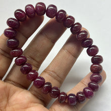 Natural Ruby Bracelet | Smooth 7–9mm Rondelle Beads 28 Pcs 140.95 Carats | Rich Crimson Red VVS Clarity | High-Clarity