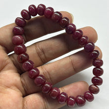 Natural Ruby Bracelet | Smooth 7-9mm Rondelle Beads 29 Pcs 138.16 Carats | Deep Burgundy Red VVS Clarity | Genuine
