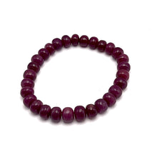 Natural Ruby Bracelet | Smooth 7-9mm Rondelle Beads 29 Pcs 138.16 Carats | Deep Burgundy Red VVS Clarity | Genuine