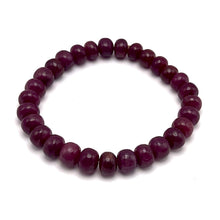Natural Ruby Bracelet | Smooth 7-9mm Rondelle Beads 29 Pcs 138.16 Carats | Deep Burgundy Red VVS Clarity | Genuine