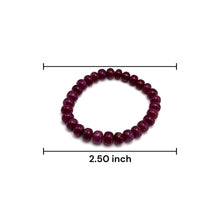 Natural Ruby Bracelet | Smooth 7-9mm Rondelle Beads 29 Pcs 138.16 Carats | Deep Burgundy Red VVS Clarity | Genuine