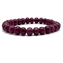 Natural Ruby Bracelet | Smooth 7-9mm Rondelle Beads 29 Pcs 138.16 Carats | Deep Burgundy Red VVS Clarity | Genuine