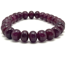 Natural Ruby Bracelet | Smooth 8-10mm Rondelle Beads 26 Pcs 178.20 Carats | Deep Crimson Red VVS Clarity | High Quality