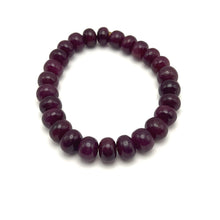 Natural Ruby Bracelet | Smooth 8-10mm Rondelle Beads 26 Pcs 178.20 Carats | Deep Crimson Red VVS Clarity | High Quality