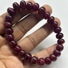 Natural Ruby Bracelet | Smooth 8-10mm Rondelle Beads 26 Pcs 178.20 Carats | Deep Crimson Red VVS Clarity | High Quality