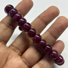 Natural Ruby Bracelet | Smooth 8-10mm Rondelle Beads 26 Pcs 178.20 Carats | Deep Crimson Red VVS Clarity | High Quality