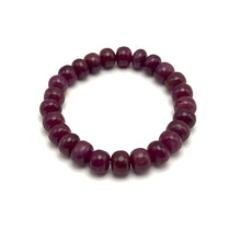 Natural Ruby Bracelet | Smooth 8-9mm Rondelle Beads 25 Pcs 161.40 Carats | Burgundy Red VVS Clarity | Precious Gemstone