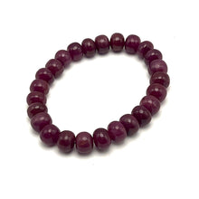 Natural Ruby Bracelet | Smooth 8-9mm Rondelle Beads 25 Pcs 161.40 Carats | Burgundy Red VVS Clarity | Precious Gemstone
