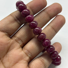 Natural Ruby Bracelet | Smooth 8-9mm Rondelle Beads 25 Pcs 161.40 Carats | Burgundy Red VVS Clarity | Precious Gemstone