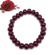 Natural Ruby Bracelet | Smooth 8-9mm Rondelle Beads 25 Pcs 161.40 Carats | Burgundy Red VVS Clarity | Precious Gemstone