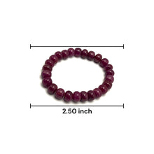 Natural Ruby Bracelet | Smooth 8-9mm Rondelle Beads 25 Pcs 161.40 Carats | Burgundy Red VVS Clarity | Precious Gemstone