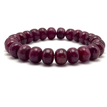 Natural Ruby Bracelet | Smooth 9-10mm Rondelle Beads 24 Pcs 171.05 Carats | Crimson Red VVS Clarity | July Birthstone
