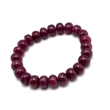 Natural Ruby Bracelet | Smooth 9-10mm Rondelle Beads 24 Pcs 171.05 Carats | Crimson Red VVS Clarity | July Birthstone