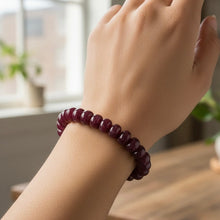 Natural Ruby Bracelet | Smooth 9-10mm Rondelle Beads 24 Pcs 171.05 Carats | Crimson Red VVS Clarity | July Birthstone