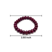 Natural Ruby Bracelet | Smooth 9-10mm Rondelle Beads 24 Pcs 171.05 Carats | Crimson Red VVS Clarity | July Birthstone