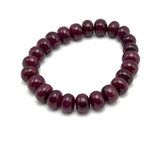 Natural Ruby Bracelet | Smooth 9-10mm Rondelle Beads 24 Pcs 185.30 Carats | Scarlet Red VVS Clarity | Adjustable
