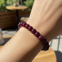 Natural Ruby Bracelet | Smooth 9-10mm Rondelle Beads 24 Pcs 185.30 Carats | Scarlet Red VVS Clarity | Adjustable