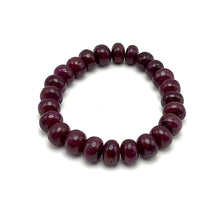 Natural Ruby Bracelet | Smooth 9-10mm Rondelle Beads 24 Pcs 185.30 Carats | Scarlet Red VVS Clarity | Adjustable
