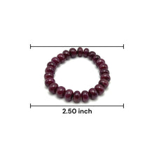 Natural Ruby Bracelet | Smooth 9-10mm Rondelle Beads 24 Pcs 185.30 Carats | Scarlet Red VVS Clarity | Adjustable