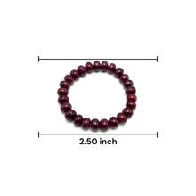 Natural Ruby Bracelet | Smooth 9-10mm Rondelle Beads 25 Pcs 166.75 Carats | Rich Crimson Red VVS Clarity | Genuine