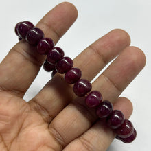 Natural Ruby Bracelet | Smooth 9-10mm Rondelle Beads 25 Pcs 166.75 Carats | Rich Crimson Red VVS Clarity | Genuine